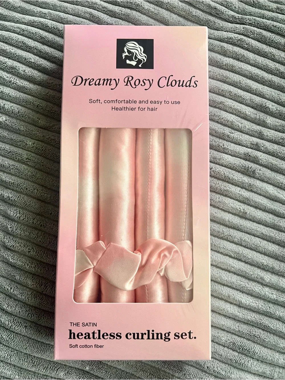 Dreamy Rosy Clouds Satin Heatless Curling Set - Pink